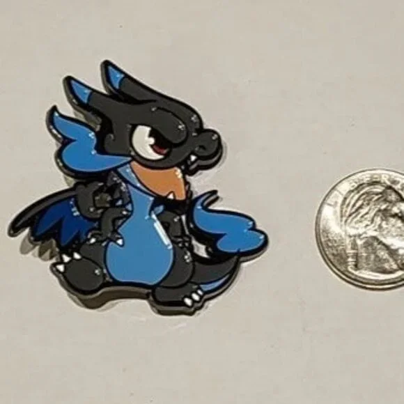 Toon Shiny Charizard Enamel Pin - Vibrant Pokemon Inspired Collectible - Picture 5 of 6